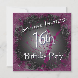 16.ª Grunge Fiesta de Cumpleaños Invitaciones
