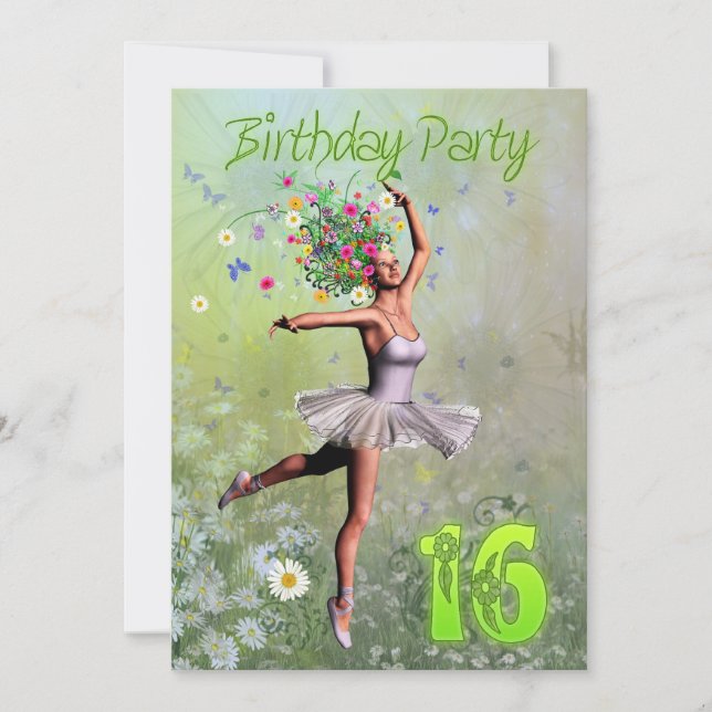 16.ª invitación a la fiesta de cumpleaños (Anverso)