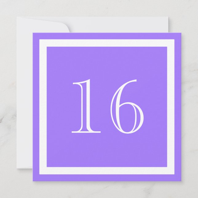 16.ª invitación a la fiesta de cumpleaños - Lilac  (Anverso)
