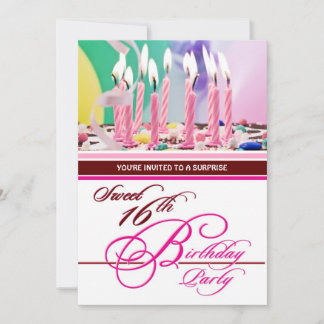 16.ª invitaciones a la fiesta sorpresa por cumplea