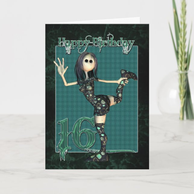16.ª tarjeta de cumpleaños con la muñeca H.I.P Rag (Anverso)