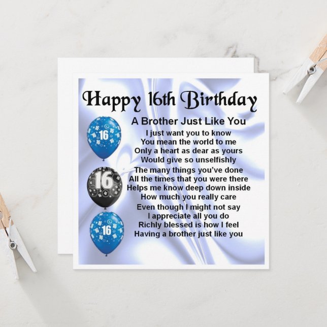 16.ª tarjeta de felicitación de hermano de cumplea (Anverso/Reverso In Situ)
