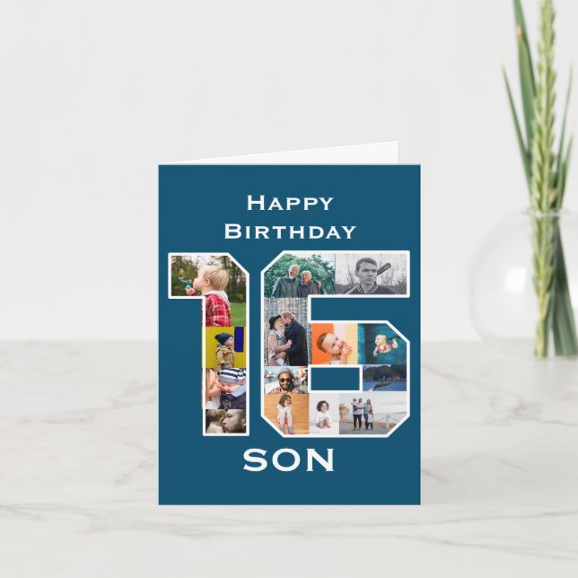 16.ª tarjeta de foto de cumpleaños (Anverso)