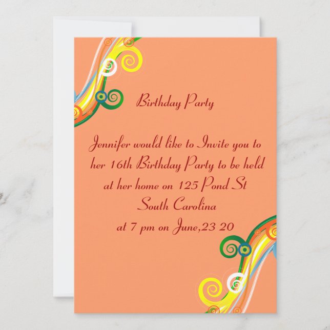 16.ª Tarjeta de fotos de cumpleaños Desplazamiento (Anverso)