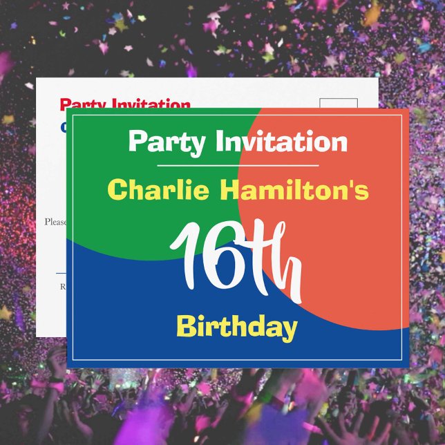 16.ª tarjeta postal de invitación de cumpleaños (Subido por el creador)