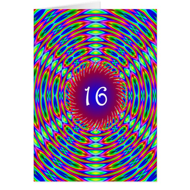 16.º Cumpleaños Resumen Trippy Swirls (Frente)