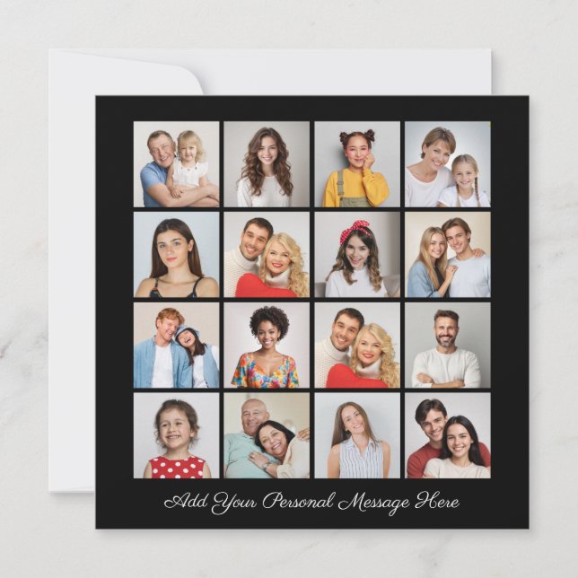 16 Collage de fotos Añadir su propia tarjeta de fe (Anverso)