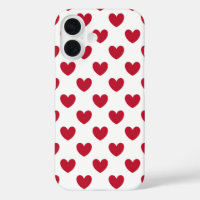 Corazones de lunares rojos en funda para iPhone Ca