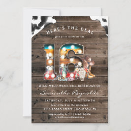 16 cumpleaños | Invitación de Cowboy Wild West