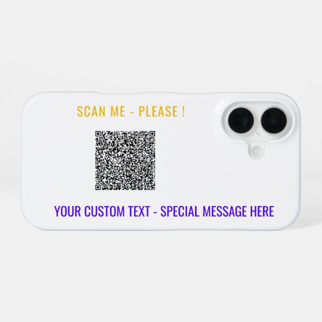 16 Ejemplo de funda para iPhone con código QR persona (Reverso Horizontal)