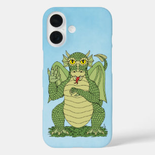 16 Estuche Cute Green Dragon para iPhone Funda Mate