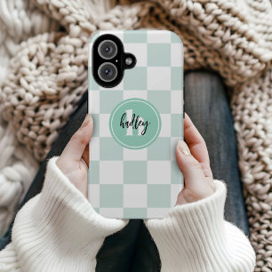 16 Estuche para iPhone Monograma Funda Mate Retro