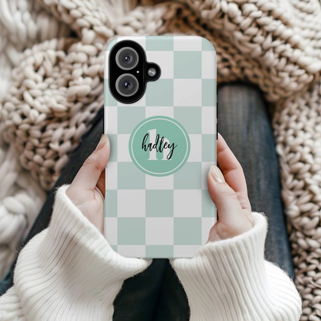 16 Estuche para iPhone Monograma Funda Mate Retro (Subido por el creador)