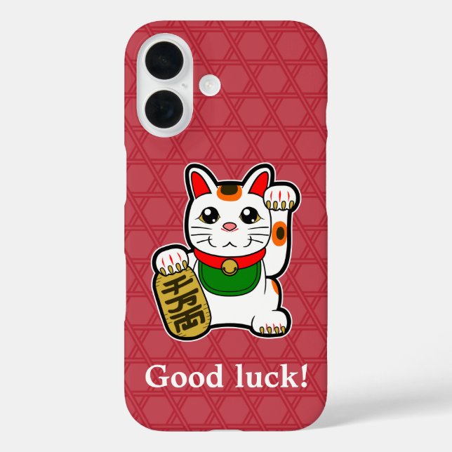 16 Estuche para iPhone para Funda Gato Afortunado Jap (Reverso )