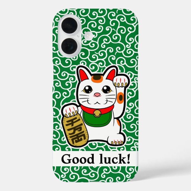 16 Estuche para iPhone para Funda Gato Afortunado Jap (Reverso )
