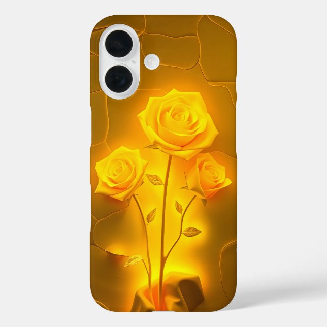 16 Estuche para iPhone Sunlit Yellow Roses Glow Funda (Reverso )