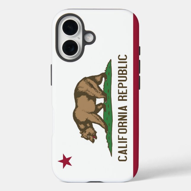 16 Funda Apple iPhone 16-Mate con bandera de Californ (Reverso )
