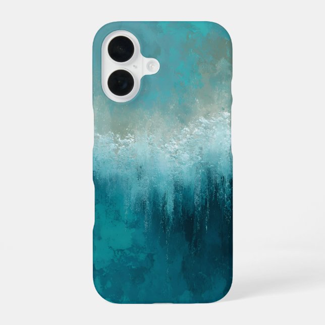 16 Funda Case-Mate para iPhone abstracta en verde azu (Reverso )