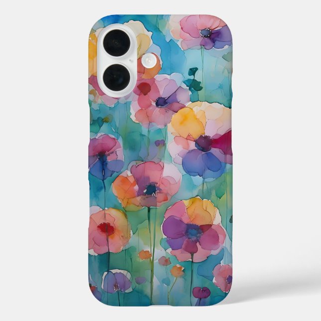 16 Funda de iPhone acuarela floral pastel (Reverso )