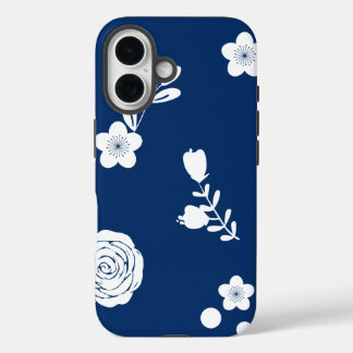 16 funda de iphone azul marino y blanco