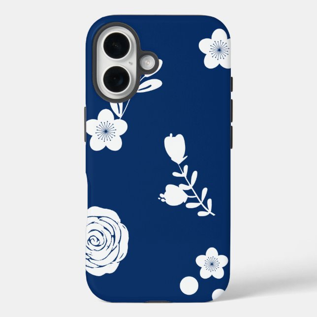 16 funda de iphone azul marino y blanco (Reverso )