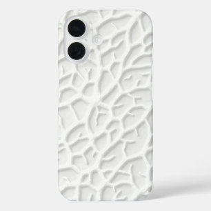 16 Funda de iPhone blanca con relieve y textura abstr