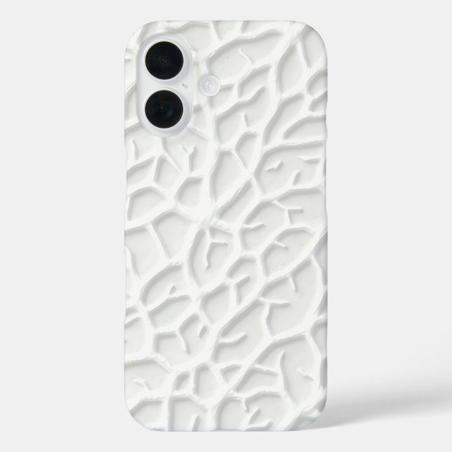 16 Funda de iPhone blanca con relieve y textura abstr (Reverso )