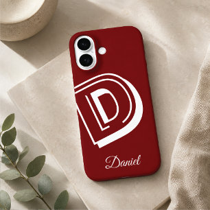 16 Funda de iPhone roja y blanca - nombre personaliza