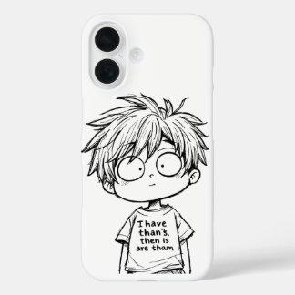 16 Funda divertida de Chibi Anime Boy para iPhone / i