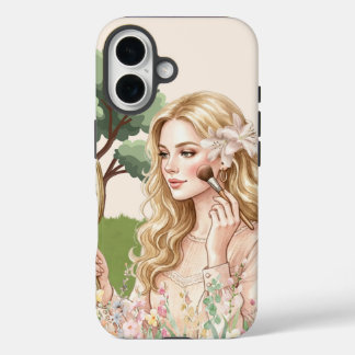 16 Funda elegante floral para chica, Apple iPhone 16,