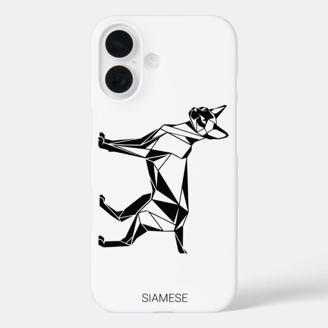 16 Funda geométrica para iPhone / Samsung de gato sia (Reverso )