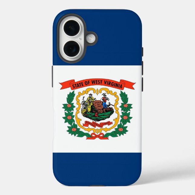 16 Funda para Apple iPhone 16, bandera de Virginia Oc (Reverso )