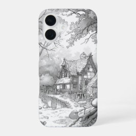 16 Funda para iPhone 17 con patrón de casa antigua – 