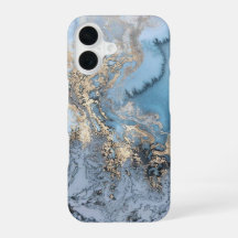 Funda para iPhone 6/6s mármol azul claro y dorado