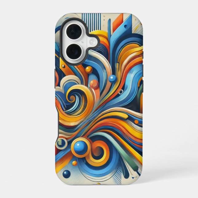 16 Funda para iPhone abstracta vibrante (Reverso )