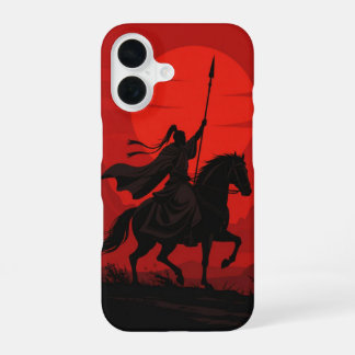 16 Funda para iPhone AI Warrior – Silueta del Sol Roj