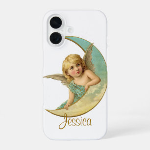 16 Funda para iPhone Ángel Vintage y Luna Agrega tu N