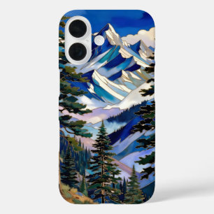 16 Funda para iPhone Blue Mountain Paisaje escénico N
