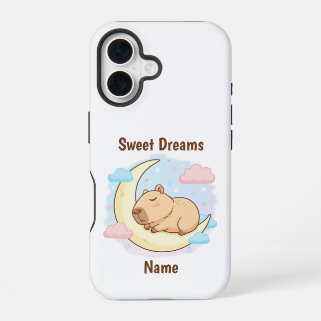 16 Funda para iPhone Capybara Sueños Dulces Personali (Reverso )