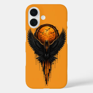 16 Funda para iPhone con arte de cuervo de Halloween