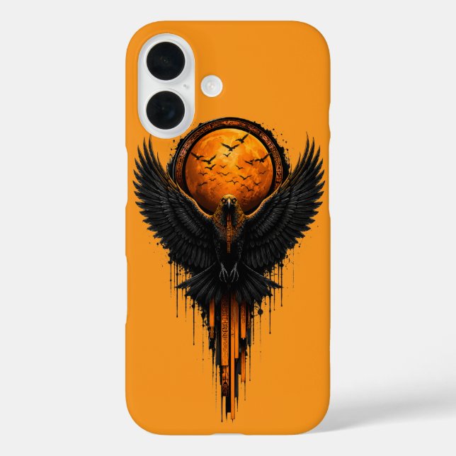 16 Funda para iPhone con arte de cuervo de Halloween  (Reverso )