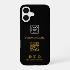 16 Funda para iPhone con código QR y logotipo minimal
