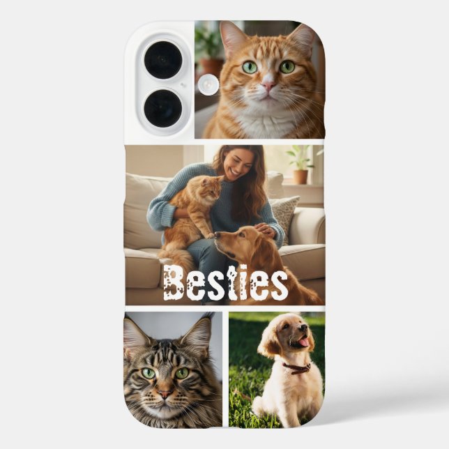 16 Funda para iPhone con collage de fotos de mascotas (Reverso )