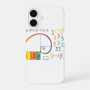 16 Funda para iPhone con espiral de secuencia de Fibo