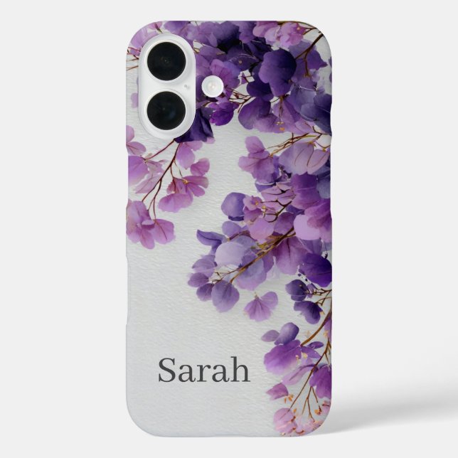 16 Funda para iPhone con Flores Purpura (Reverso )