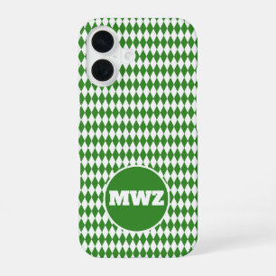 16 Funda para iPhone con Monograma de Diamante Verde
