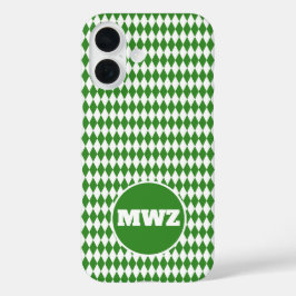 16 Funda para iPhone con Monograma de Diamante Verde