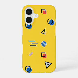 16 Funda para iPhone con Monograma de Memphis Amarill