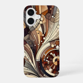 16 Funda para iPhone con patrón abstracto marrón delg
