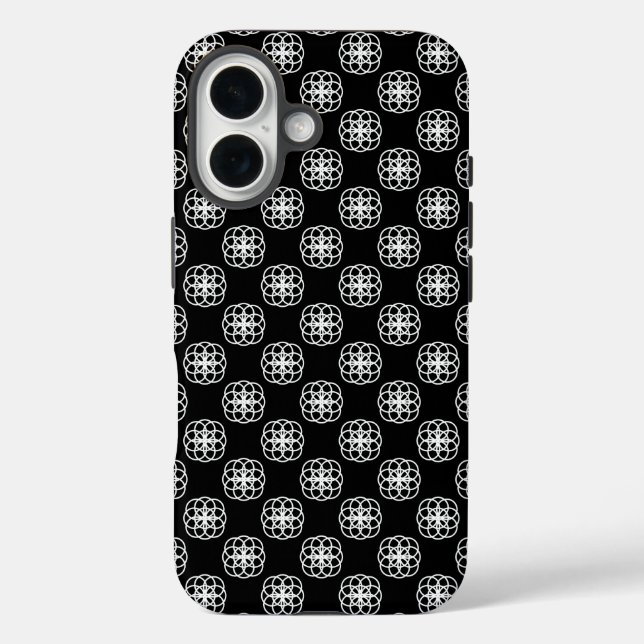 16 Funda para iPhone con patrón continuo blanco y neg (Reverso )